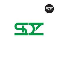 brief sdz monogram logo ontwerp vector