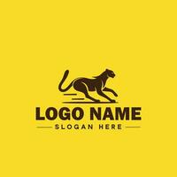 Jachtluipaard dier logo en icoon schoon vlak modern minimalistische bedrijf en luxe merk logo ontwerp bewerkbare vector