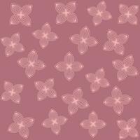 bloem naadloos patroon, lijn kunst patroon vector