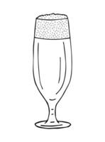 vector hand- getrokken tekening schetsen bier glas