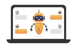 Chatbot neurale netwerk, ai servers en robots technologie. schattig Chatbot ai karakter. vector