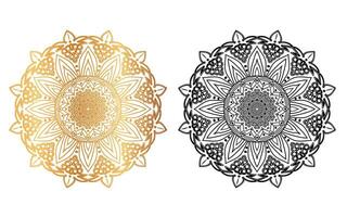 luxe goud mandala, kleurrijk mandala voor henna, mehndi, tatoeëren, decoratief etnisch sier- elementen, oosters patronen, Arabisch mandala ontwerp. vector