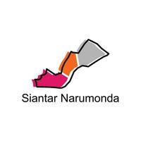 kaart van siantar narumonda vector ontwerp sjabloon, nationaal borders kaart van Indonesië land illustratie ontwerp