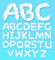 Een set van Engelse alfabet wolk lettertype vector