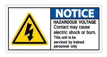 let op: contact met gevaarlijke spanning kan elektrische schokken of brandwonden veroorzaken vector