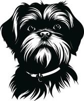 silhouet karakter shih tzu hond, schattig logo. vector