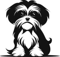 silhouet karakter shih tzu hond, schattig logo. vector