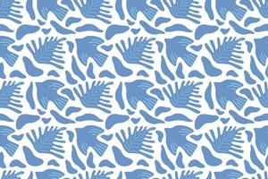 naadloos voorjaar patroon. blauw vogel en blauw bladeren. abstract achtergrond voor uw ontwerp vector