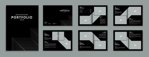 architectuur portefeuille ontwerp sjabloon, bouwkundig portefeuille lay-out ontwerp, a4 grootte afdrukken klaar brochure voor bouwkundig ontwerp. vector