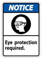 kennisgeving teken oogbescherming vereist symbool isoleren op witte achtergrond vector