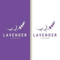 lavendel logo elegant Purper bloem fabriek illustratie bloemen ornament ontwerp vector