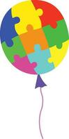 kleurrijk puzzel ballon voor viering icoon vector