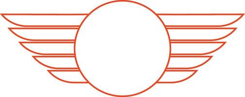 rood vleugel met cirkel centrum vector illustratie voor logo