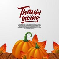 Thanksgiving 3D-realistische pompoen herfst herfst decoratie feest vector