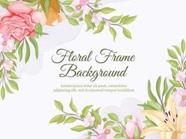 bruiloft banner achtergrond met bloemen en blad vector design