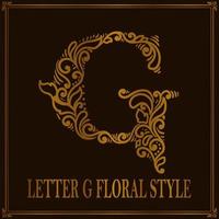 vintage letter g bloemmotief stijl vector