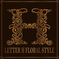 vintage letter h bloemmotief stijl vector