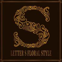 vintage letter s bloemmotief stijl vector