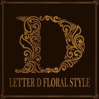 vintage letter d bloemmotief stijl vector