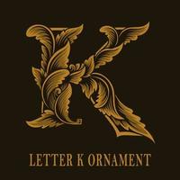 letter k logo vintage ornament stijl vector