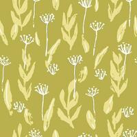 abstract hedendaags naadloos patroon met borstel geschilderd bladeren en wild bloemen. modern bloemen ontwerp vector