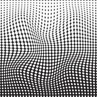 modern gemakkelijk abstract genaaid wit kleur halftone golvend vervormen patroon Aan zwart kleur achtergrond vector