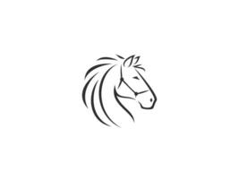 paard hoofd schets logo vector icoon illustratie, logo sjabloon