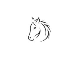paard hoofd schets logo vector icoon illustratie, logo sjabloon