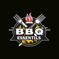 rooster n sensatie logo met bbq essentials vector