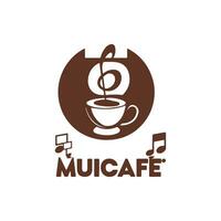 visueel dwingend logo voor een muziek- themed cafe genaamd muziek cafe vector