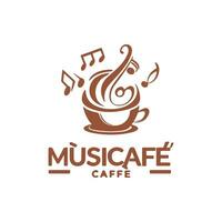 visueel dwingend logo voor een muziek- themed cafe genaamd muziek cafe vector