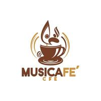 visueel dwingend logo voor een muziek- themed cafe genaamd muziek cafe vector