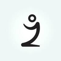 bidden icoon van Mens poses lijn kunst logo ontwerp vector