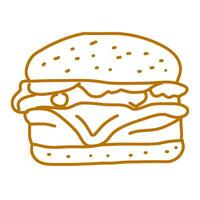 Hamburger tekening. hamburger tekening. hand- getrokken van hamburger. tekening van Hamburger. snel voedsel tekening element. vector