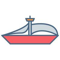 schip icoon of logo illustratie gevulde kleur stijl vector