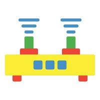 router Wifi icoon of logo illustratie vlak kleur stijl vector