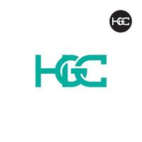 brief hgc monogram logo ontwerp vector