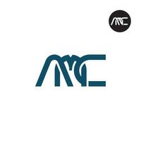 brief amc monogram logo ontwerp vector