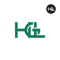 brief hgl monogram logo ontwerp vector