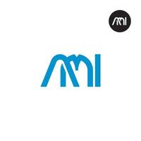 brief ami monogram logo ontwerp vector