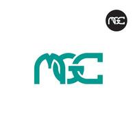 brief mgc monogram logo ontwerp vector