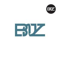 brief bnz monogram logo ontwerp vector
