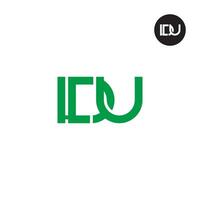 brief ldu monogram logo ontwerp vector