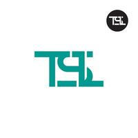 brief tsl monogram logo ontwerp vector