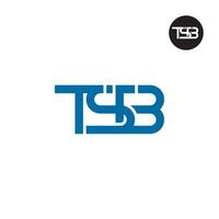 brief tsb monogram logo ontwerp vector