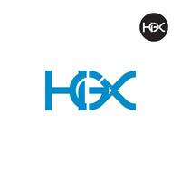 brief hgx monogram logo ontwerp vector