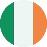 ronde Ierland vlag vector . ronde Iers vlag geïsoleerd Aan wit achtergrond
