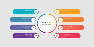 dos en niet doen, vergelijking tabel infographic sjabloon ontwerp vector