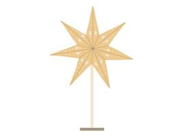 Kerstmis verlichte ster voor venster. Katholiek traditioneel decoratie vector illustratie