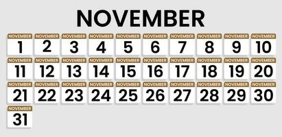 kwartaal kalender sjabloon voor 2024. muur kalender rooster in minimalistische stijl. beginnend van 1 naar 30. laatste kalender voor allemaal maanden vector
